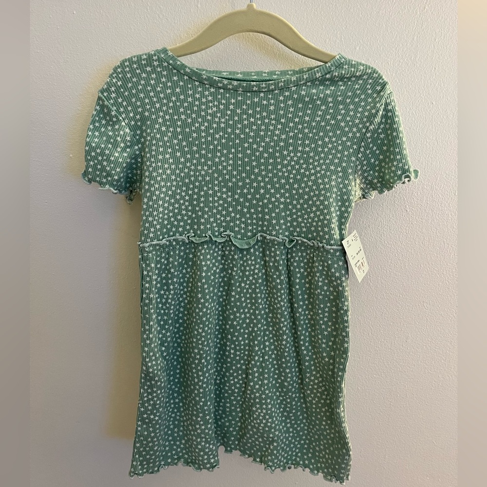 NWT Toddler Girl Green Dress with Stars — 2T